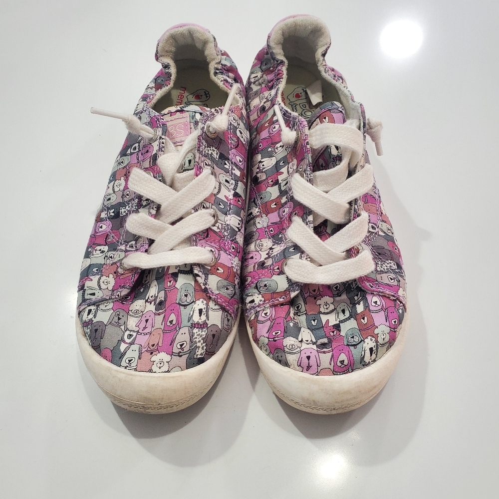 Skechers BOBS Beach Bingo Dog House Sneakers Purple Print Size 10